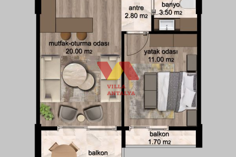 Современный проект по низкой цене г.Мерсин. Фото 4