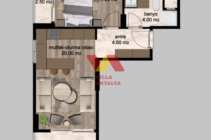 Современный проект по низкой цене г.Мерсин. Фото 3