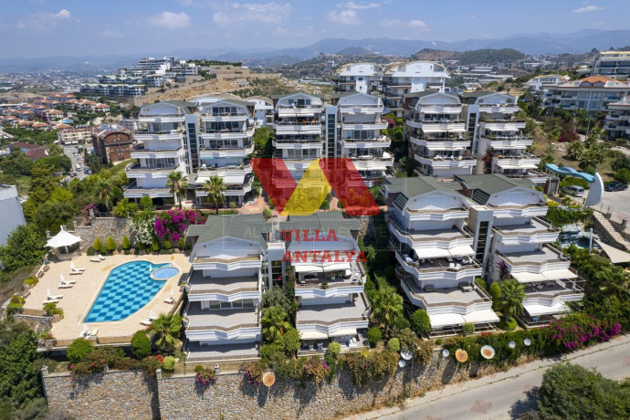 Дуплекс 4+1 с видом на море, Алания